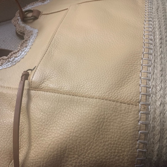 New The Sak Corn Yellow Leather Tote Bag Pocketbook Carryall - Picture 16 of 16